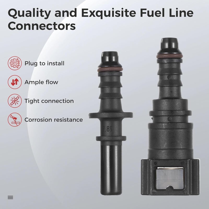 yeesport 2 PCS Fuel Line Quick Connectors, Automobile Fuel Line Replacement Connectors, Car Fuel Line Adapter Set for Convenient Replacement - Image 3